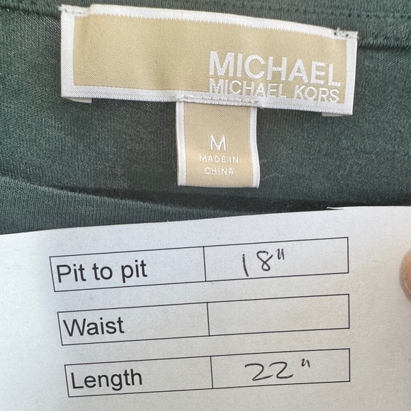 Michael Kors Ruffle Long Sleeve Top Green - Picture 8 of 9